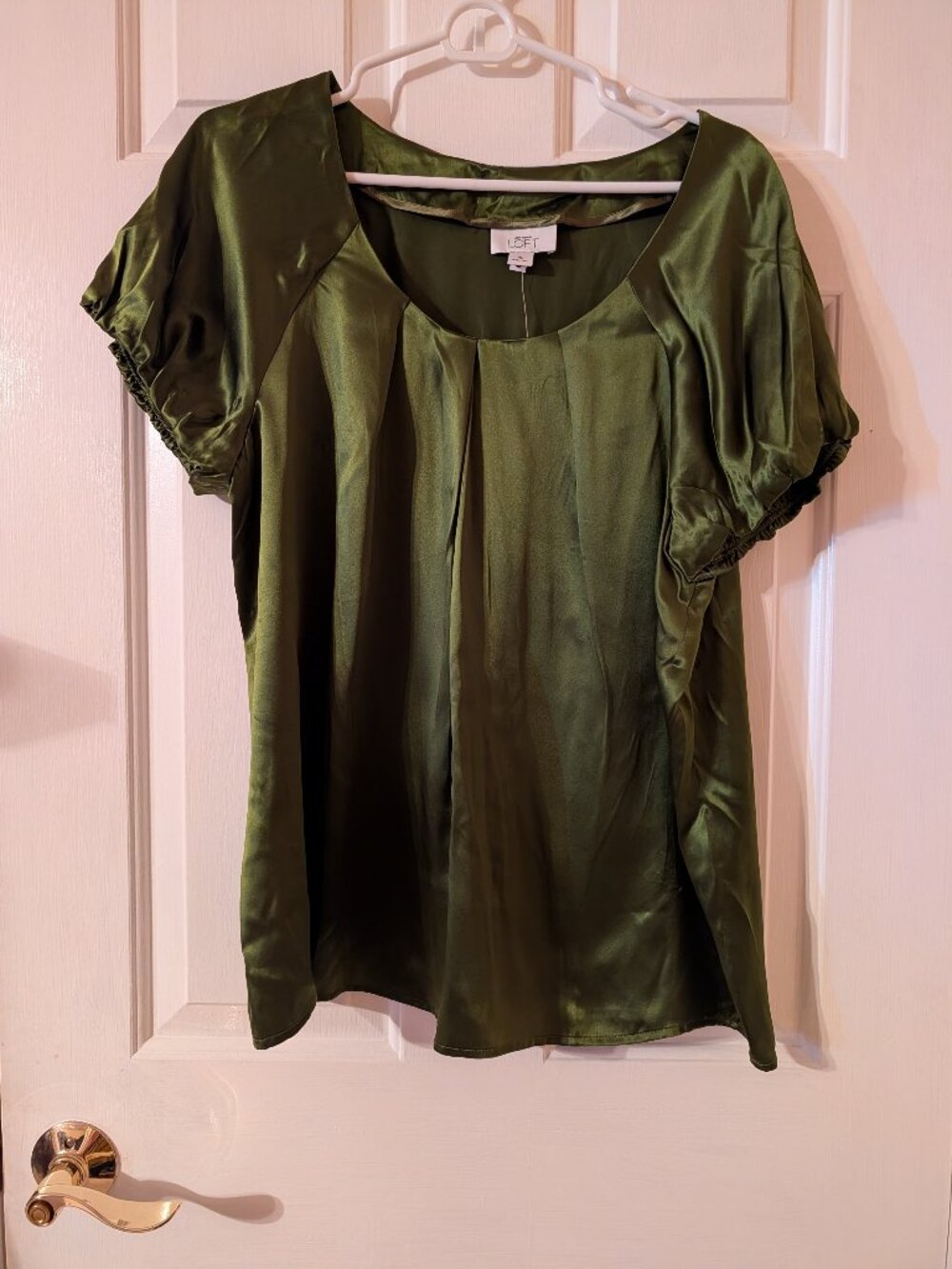 Anne Taylor Loft Silky Green Blouse ~ XL